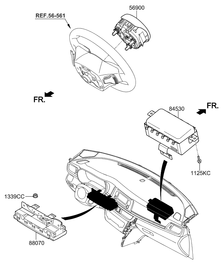 56970D5000WK Genuine Kia MODULE ASSEMBLYKNEE AIR