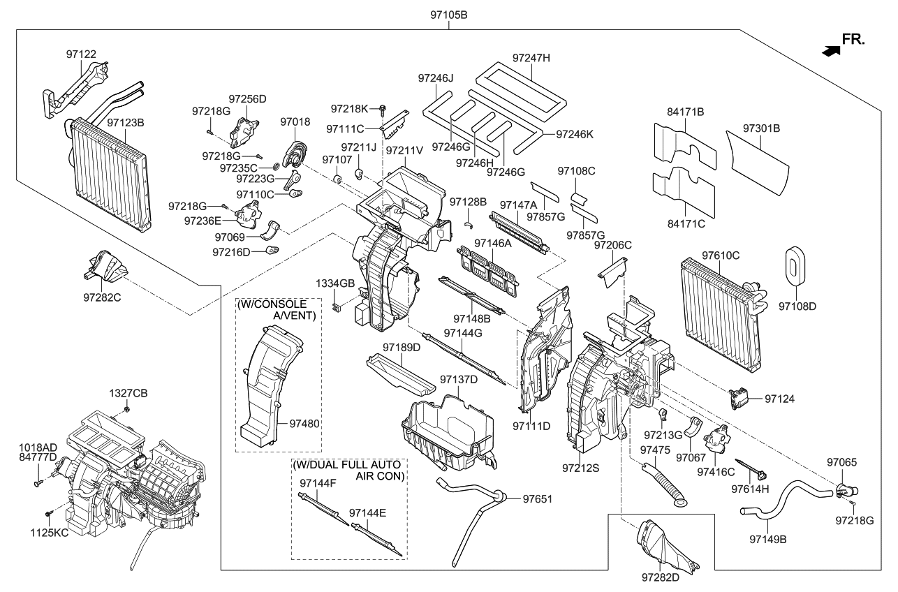 97171A5000 Genuine Kia COVERHEATER CORE