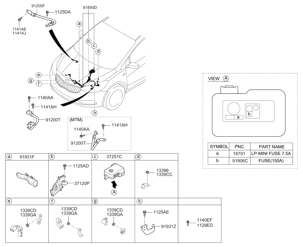 91850A7570 - Genuine Kia WIRING ASSEMBLY-BATTERY