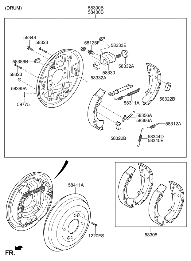 584110U000 Genuine Kia DRUM ASSEMBLYREAR BRAKE