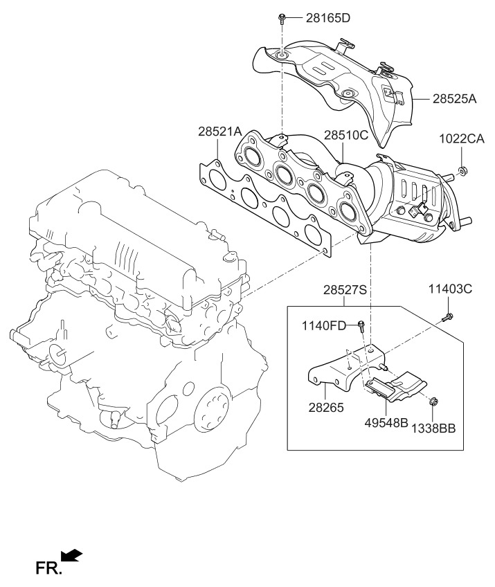 285002BSNA Genuine Kia MANIFOLD CATALYTIC A