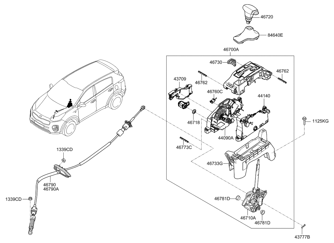2019 Kia Sportage Shift Lever Control Kia Parts Now