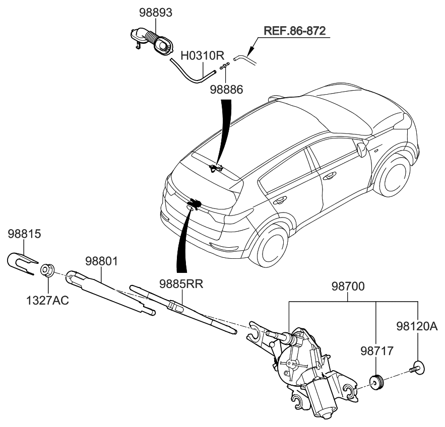 2017 Kia Sportage Rear Wiper & Washer Kia Parts Now