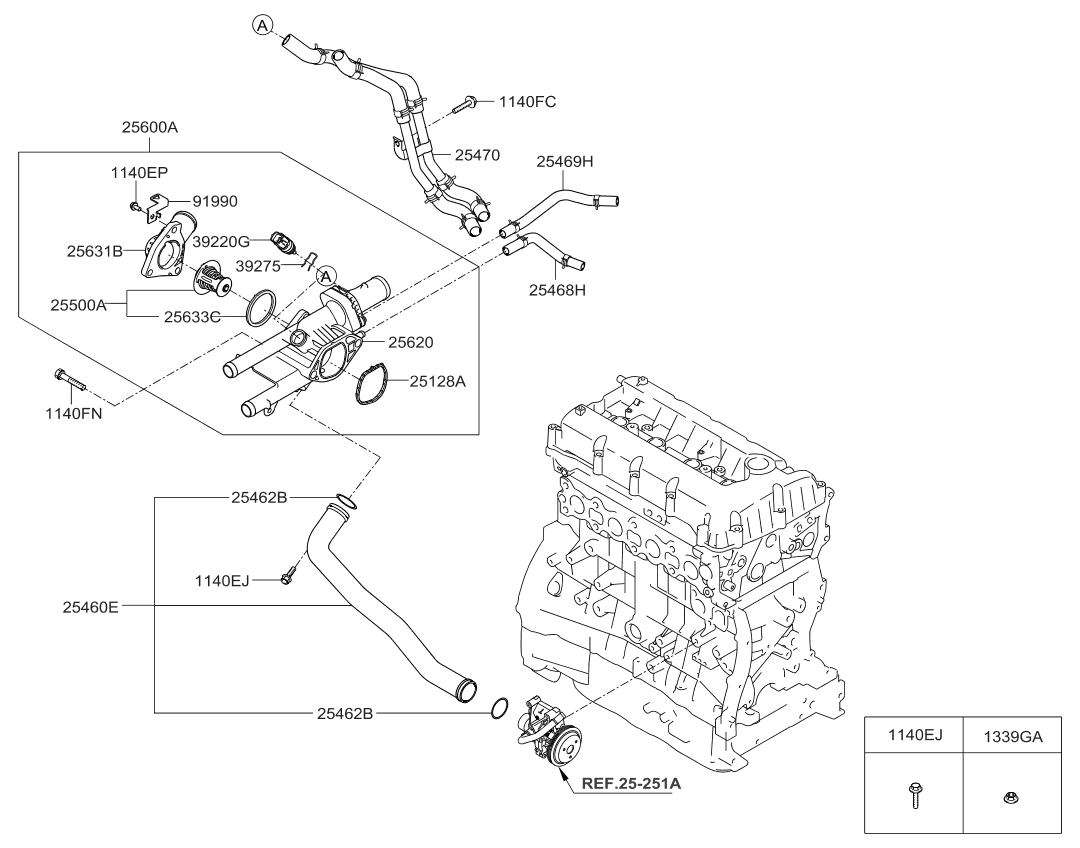 256002GTB0 Genuine Kia CONTROL ASSEMBLYCOOLANT