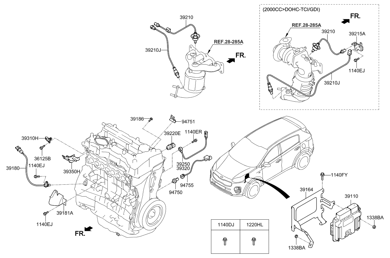 947502G000 Genuine Kia EXTENSION WIREOIL PRESSURE SENSOR