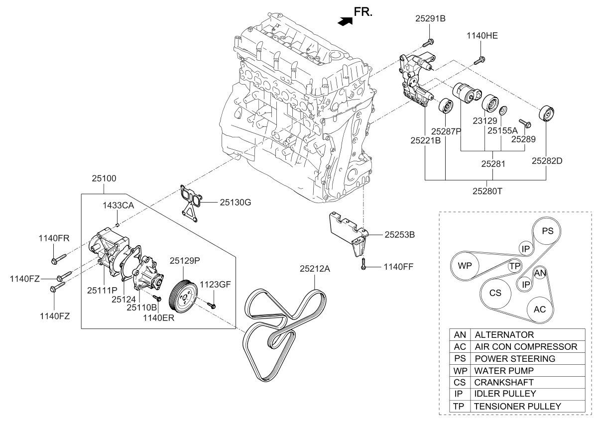 252802G115 - Genuine Kia TENSIONER ASSEMBLY