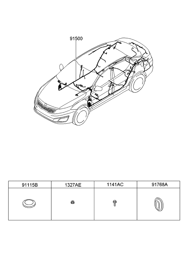 2015 Kia Optima Korean made Wiring Harness-Floor - Kia Parts Now