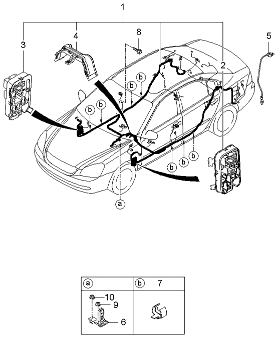 2006 Kia Optima Produced Before SEP.2006 Wiring Harness-Floor
