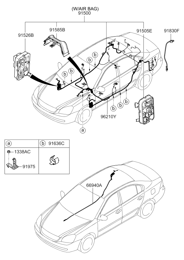 2008 Kia Optima Old Body Style Wiring Harness-Floor