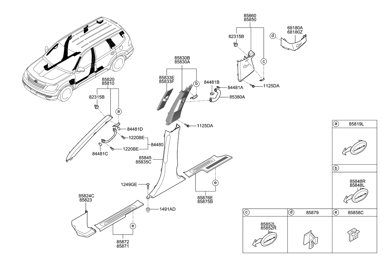 2009 Kia Borrego Interior Side Trim Kia Parts Now