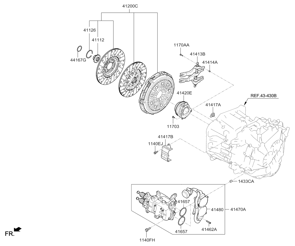 414702D011 Genuine Kia ACTUATOR ASSEMBLYCLUTCH