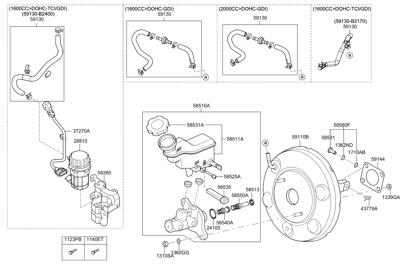 59130B2100 Genuine Kia HOSE ASSEMBLYBRAKE BOOSTER