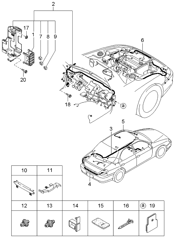 2002 Kia Spectra Sedan (New Body Style) Main Wiring