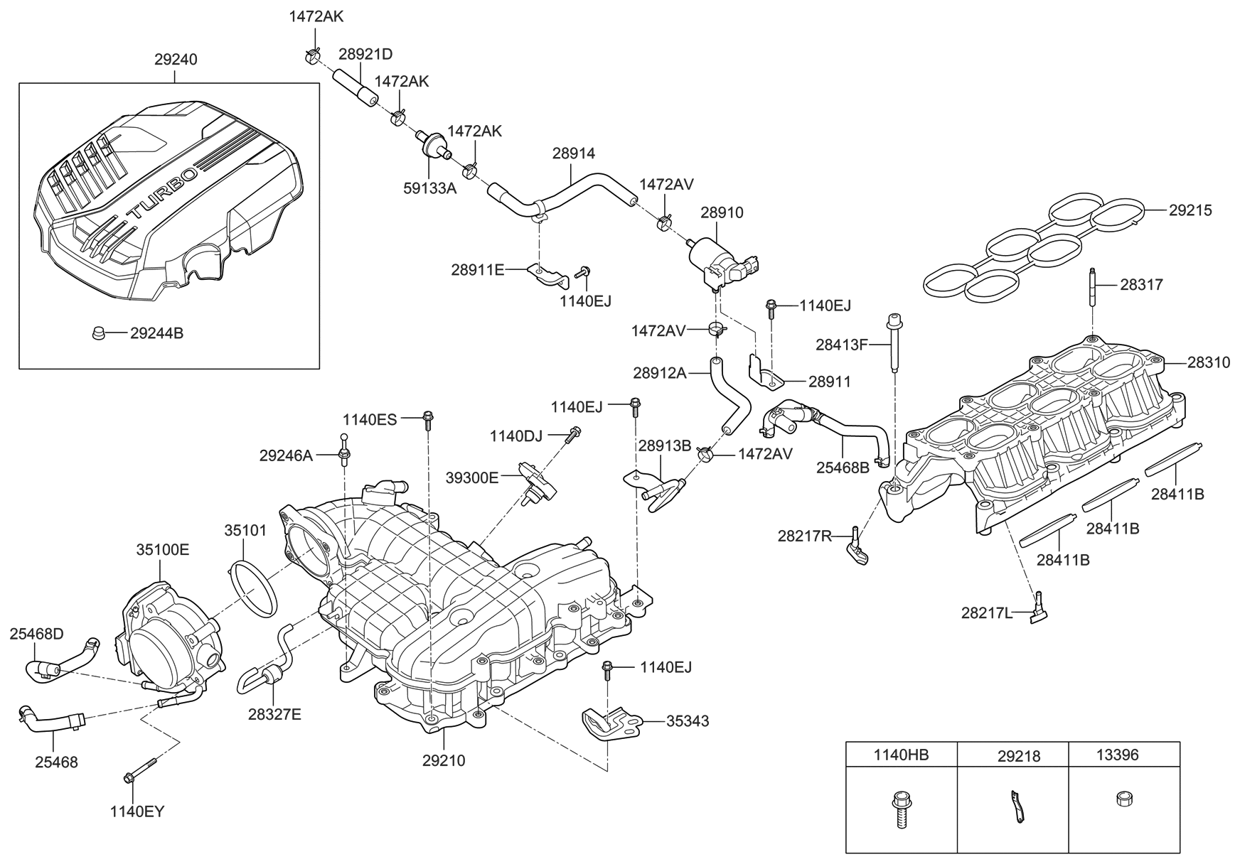 292403L220 Genuine Kia COVER ASSEMBLYENGINE