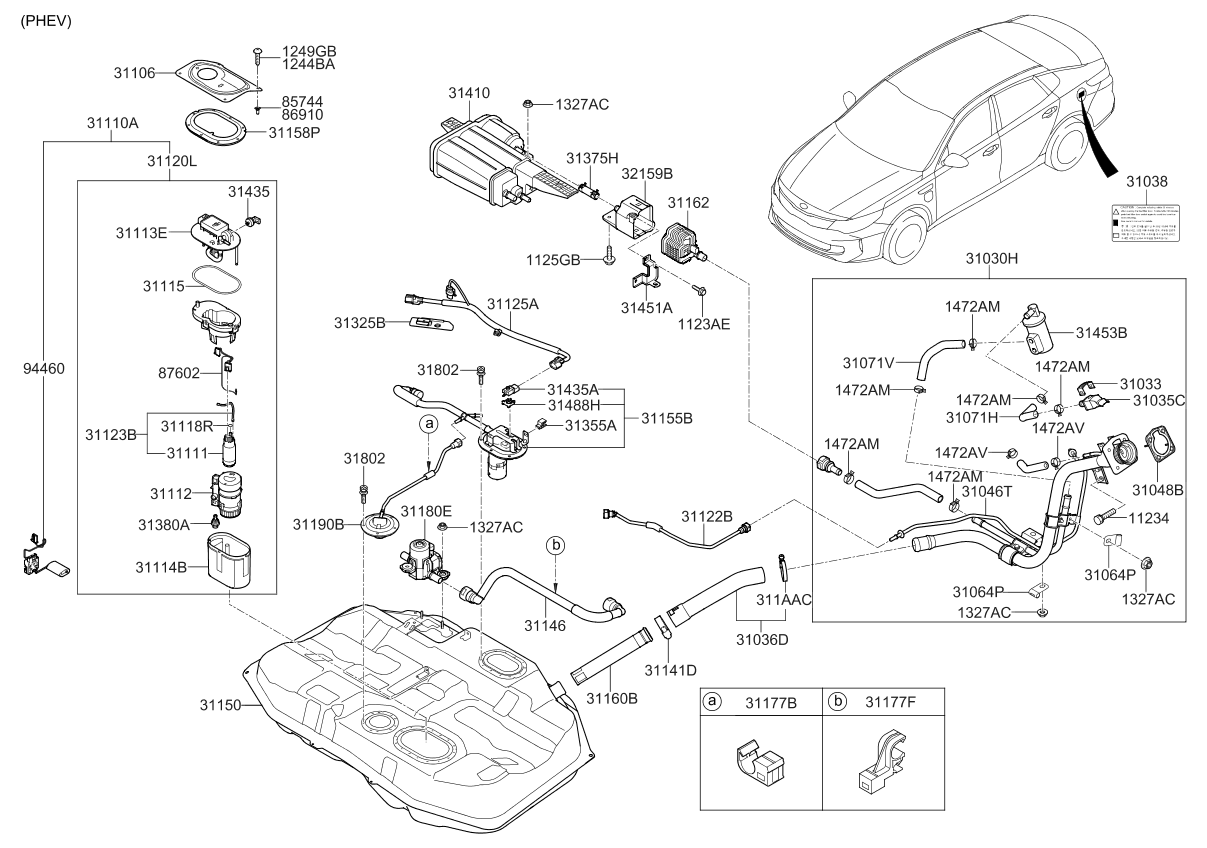 31180E6800 Genuine Kia VALVEFUEL TANK ISOLATION