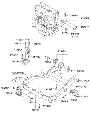 2102p000 Genuine Kia Bracket Assembly Transaxle