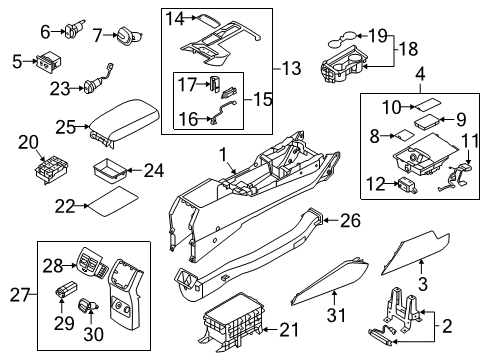MAT-CONSOLE TRAY Diagram for 84627F6100