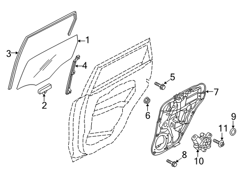Glass Assembly-Rear Door Diagram for 83420E4010