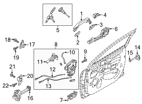 Cover-Front Door Outside Handle Diagram for 82662H8010