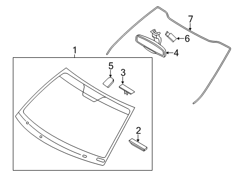 Windshield Glass Assembly Diagram for 861102T120