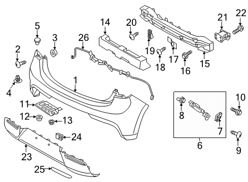 Rear Bumper Lower Cover Diagram for 86612H9040