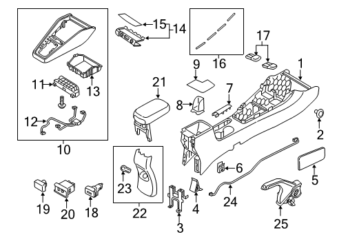 Console Armrest Assembly Diagram for 84660H9000WK