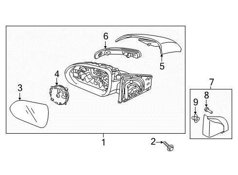 ACTUATOR Assembly-Outside Mirror Diagram for 87622C7000
