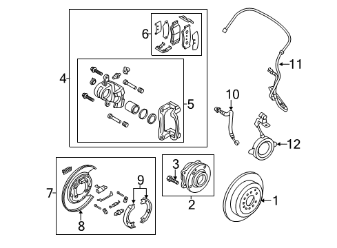 Rear Brake Caliper Kit Diagram for 583102WA00