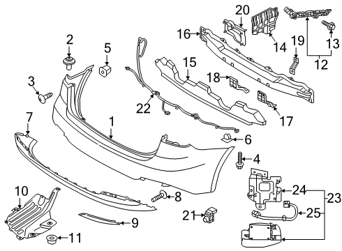 Beam-Rear Bumper Diagram for 86631B0000