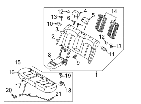 HEADREST ASSY-REAR S Diagram for 89700D4020HEF