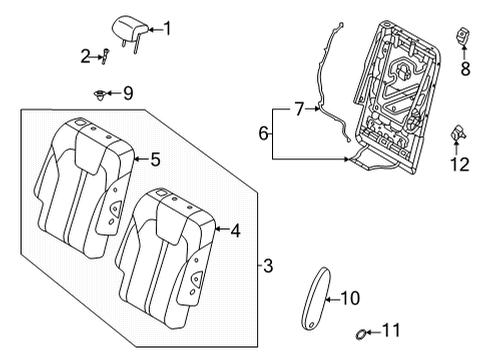 BACK ASSY-2ND SEAT,R Diagram for 89400P2570MTK