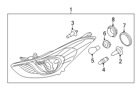 Holder Assembly-Front Turn Signal Diagram for 921663X000