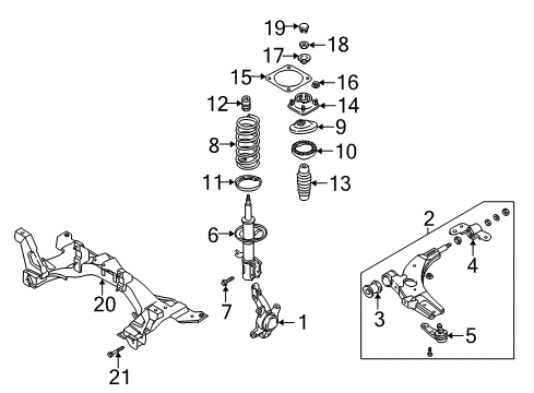 Rubber Mounting-Front ,Suspension Diagram for 0K20134390B