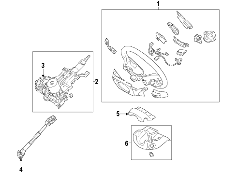 Steering Wheel Assembly Diagram for 561004U061VA