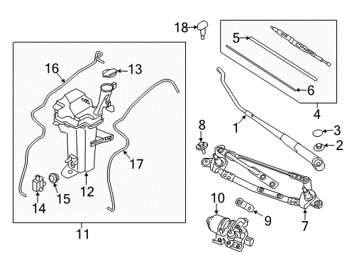 Windshield Reservoir Assembly Diagram for 98620H9000