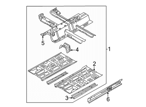 MEMBER ASSY-FRT FLOO Diagram for 65221AA000