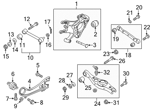Bush-Rear Suspension Arm Diagram for 552152S100