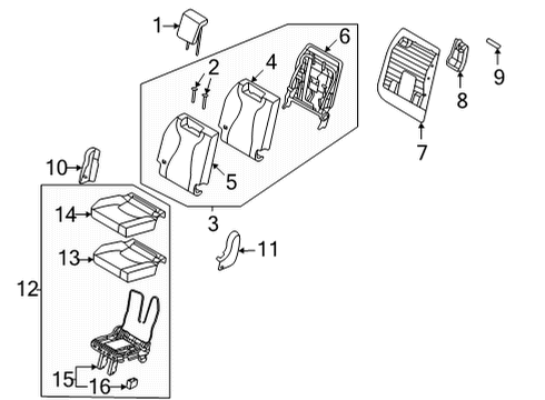 BACK ASSY-3RD SEAT R Diagram for 89A40R0141KQ6