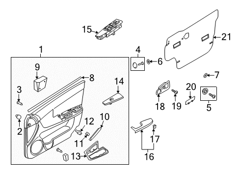 Switch Assembly-Power Window Front Diagram for 935752F000NZ
