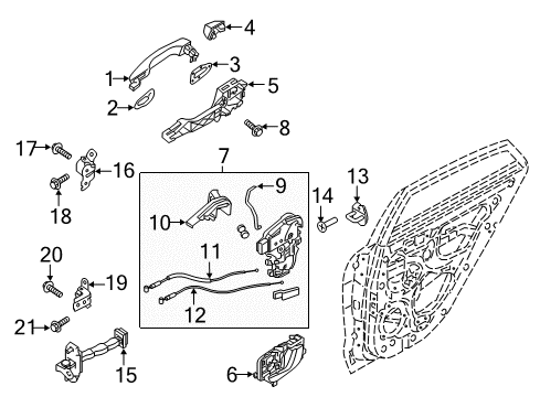 Door Outside Handle Assembly Diagram for 82661H8050