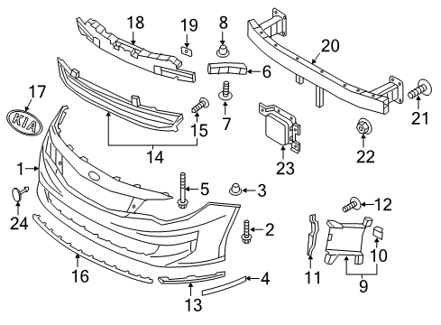 Grille-Front Bumper Diagram for 86560D4020
