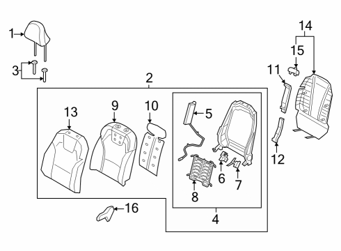 BACK ASSY-FR SEAT,RH Diagram for 88400S9690XPD