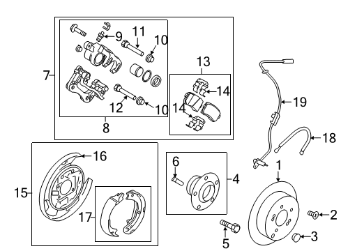Pad Kit-Rear Disc Brake Diagram for 583023ZA00