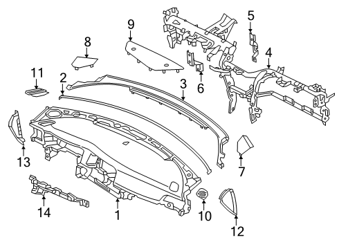 Crash Pad Side Cover Assembly Diagram for 84765D5000WK