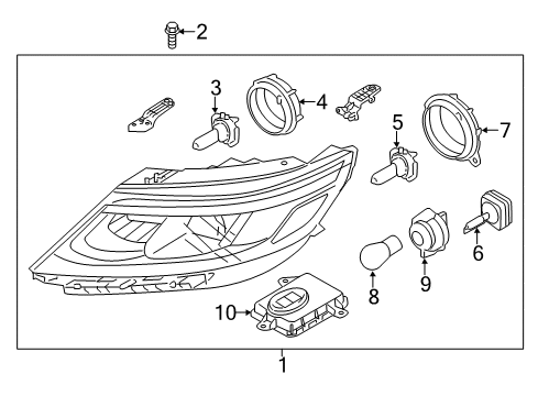 Ballast Assembly-Headlamp Diagram for 921902P000