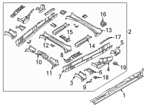 BRKT ASSY-2ND SEAT M Diagram for 65463R0000