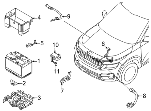 Battery Wiring Assembly Diagram for 91851Q5610