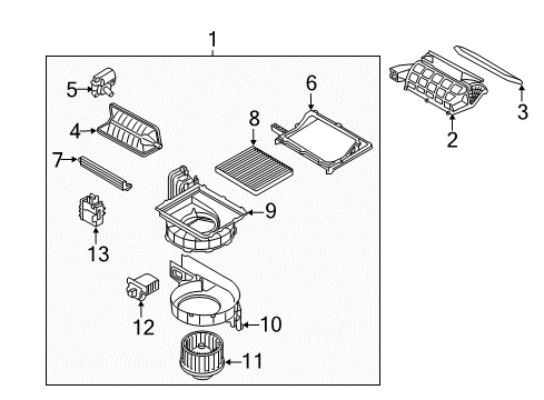 Premium Cabin Air Filter Diagram for A9C79AC000