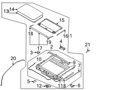 RAIL ASSY-SUNROOF DR Diagram for 81616A9000