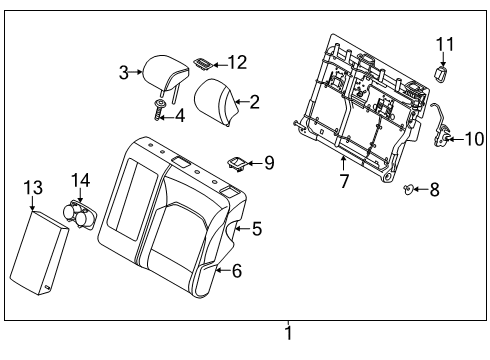 HEADREST ASSY-REAR S Diagram for 89700K0100SV8